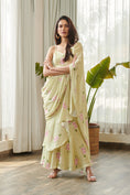 Load image into Gallery viewer, Summer Green Ruffle Saree Dress
