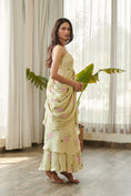 Load image into Gallery viewer, Summer Green Ruffle Saree Dress
