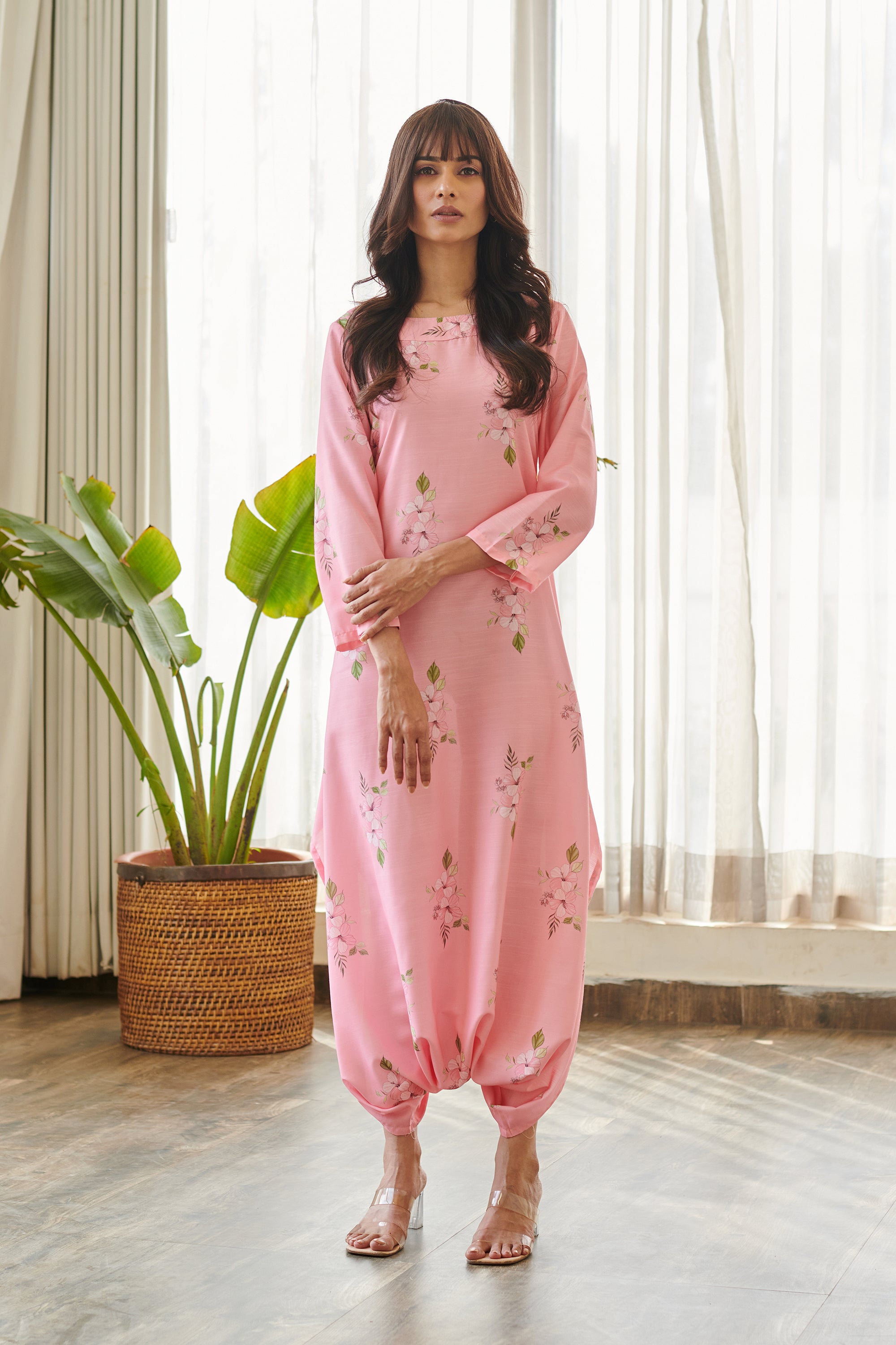 Taffy Pink Dhoti Jumpsuit