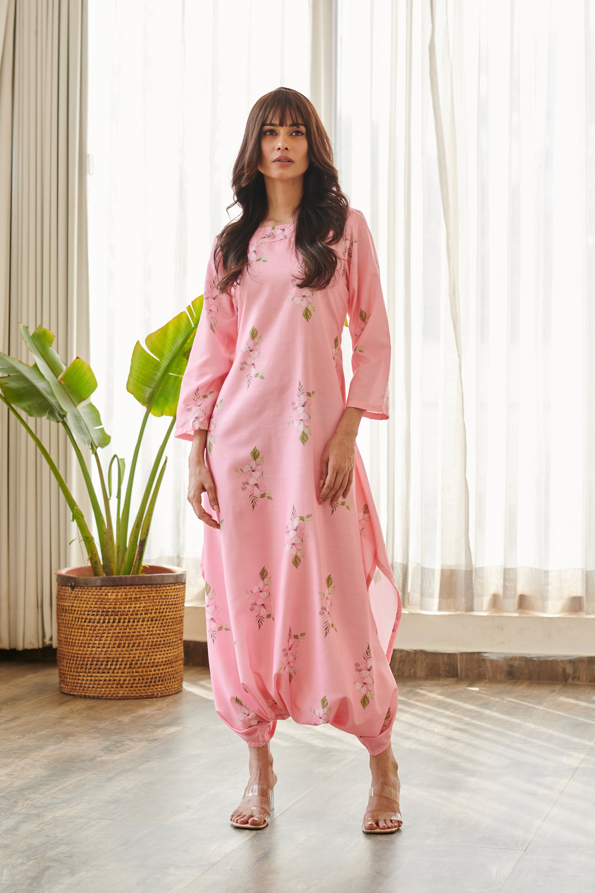 Taffy Pink Dhoti Jumpsuit