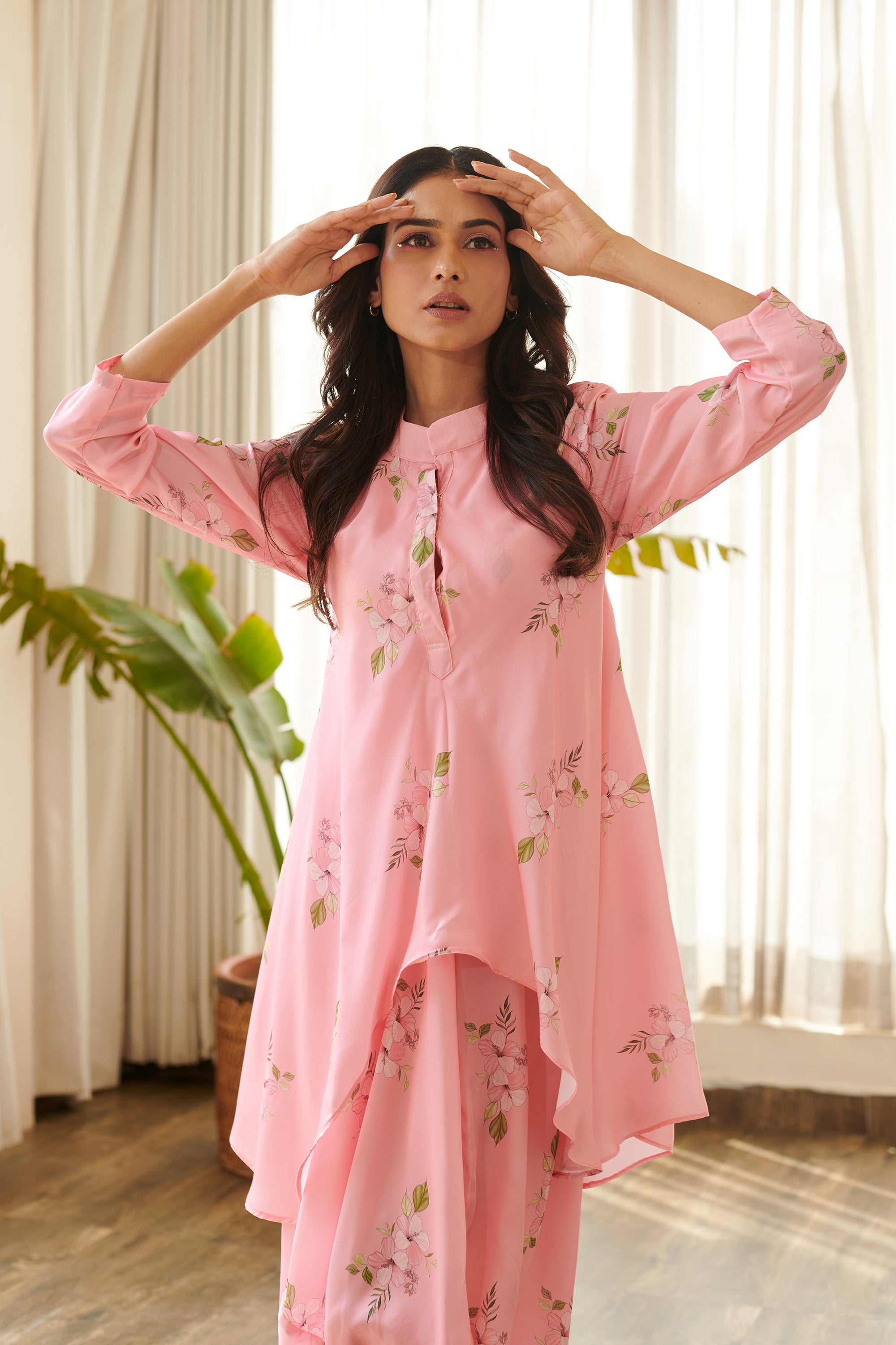 Taffy Pink Dhoti Kurti Dress