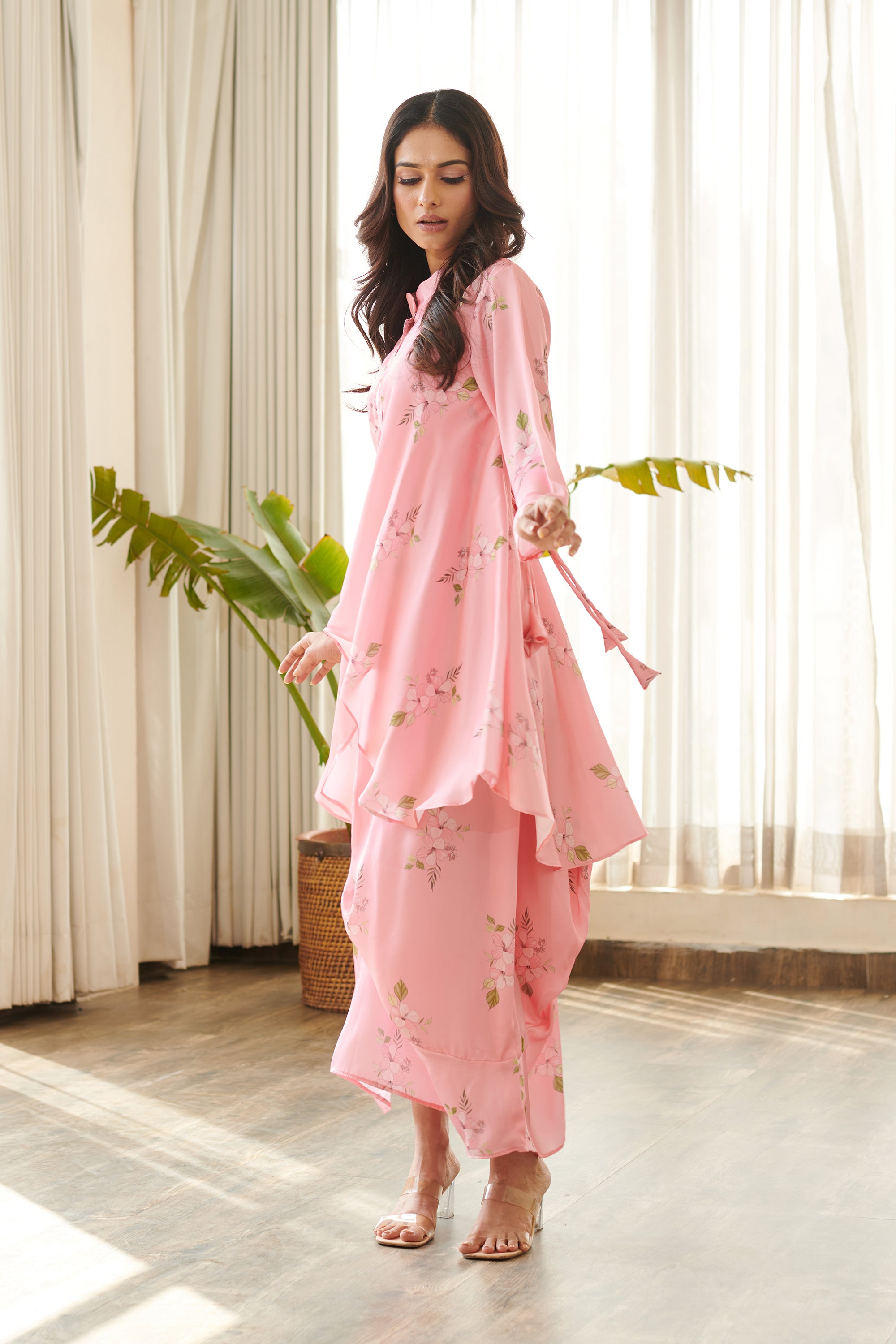 Taffy Pink Dhoti Kurti Dress