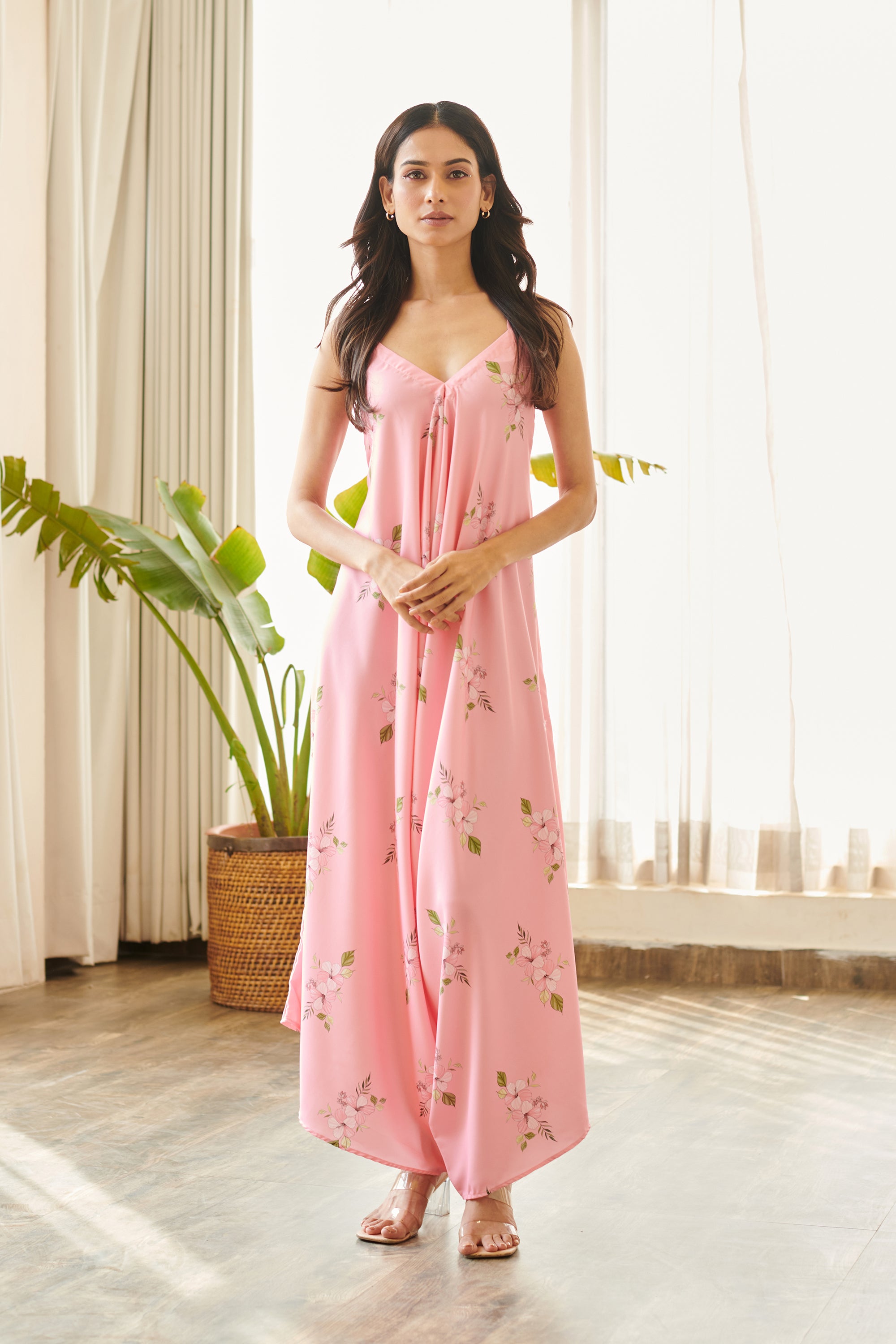 Taffy Pink Palazzo Jumpsuit