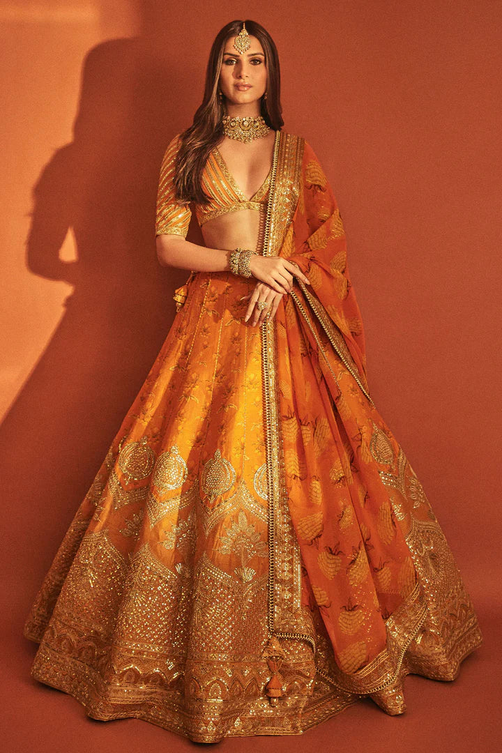 Rust Narangi-Bagh Lehenga