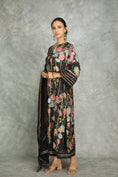 Load image into Gallery viewer, Black Printed Kurta With Pants And Dupatta
