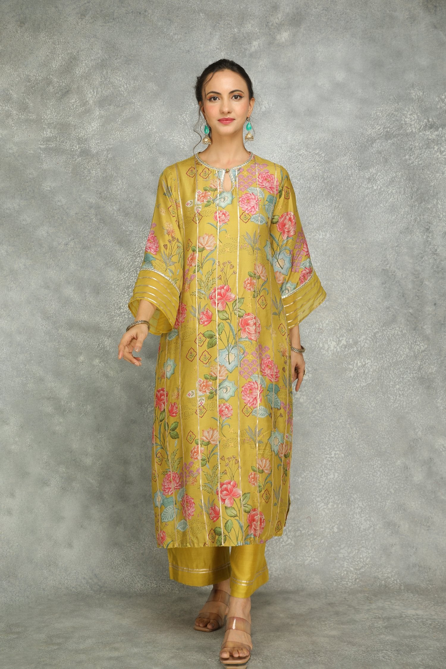 Printed Kurta With Pants And Dupatta