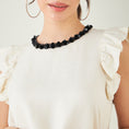 Load image into Gallery viewer, Off White Linen Top with Bead Lace
