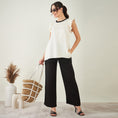 Load image into Gallery viewer, Off White Linen Top with Bead Lace
