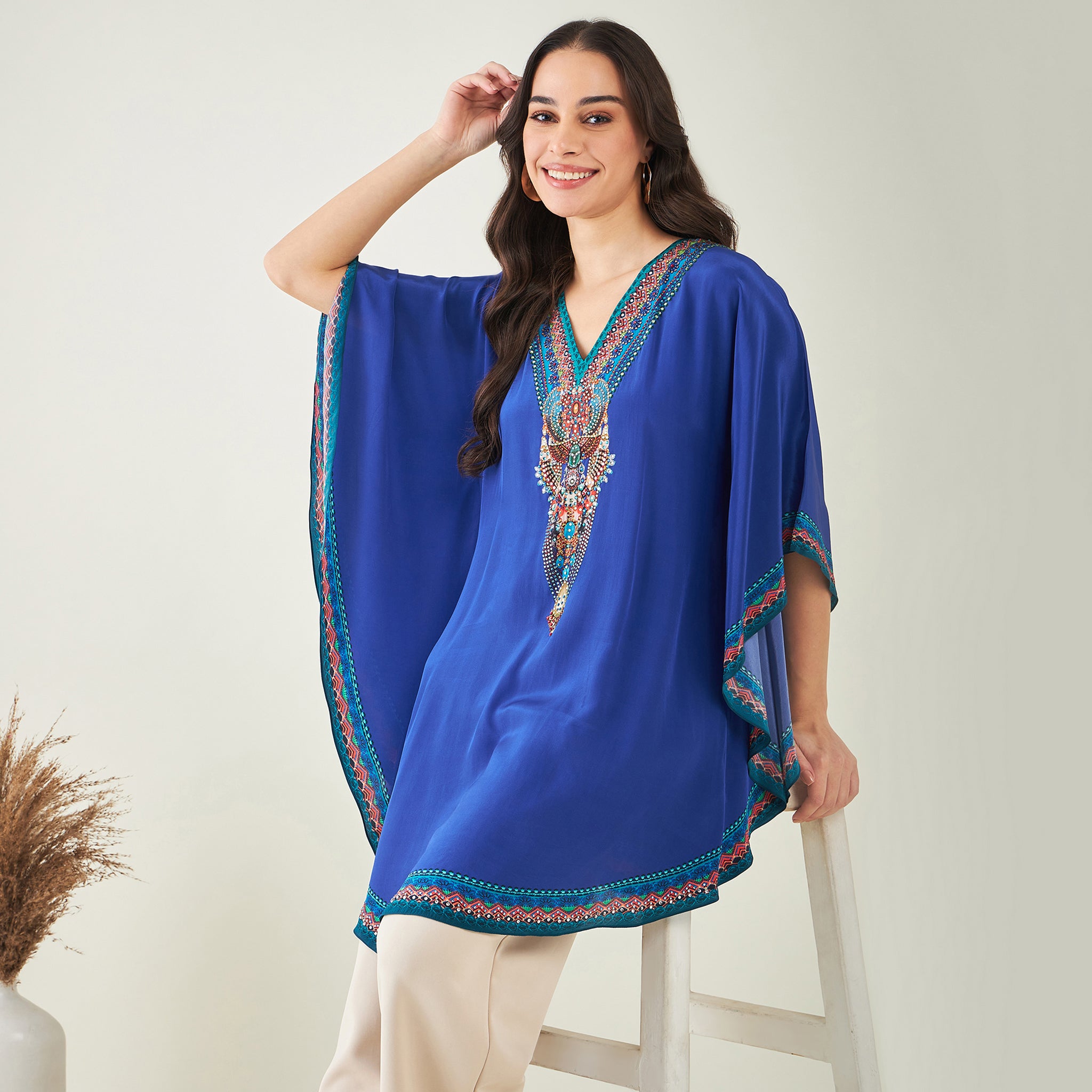 Blue Embellished Tunic