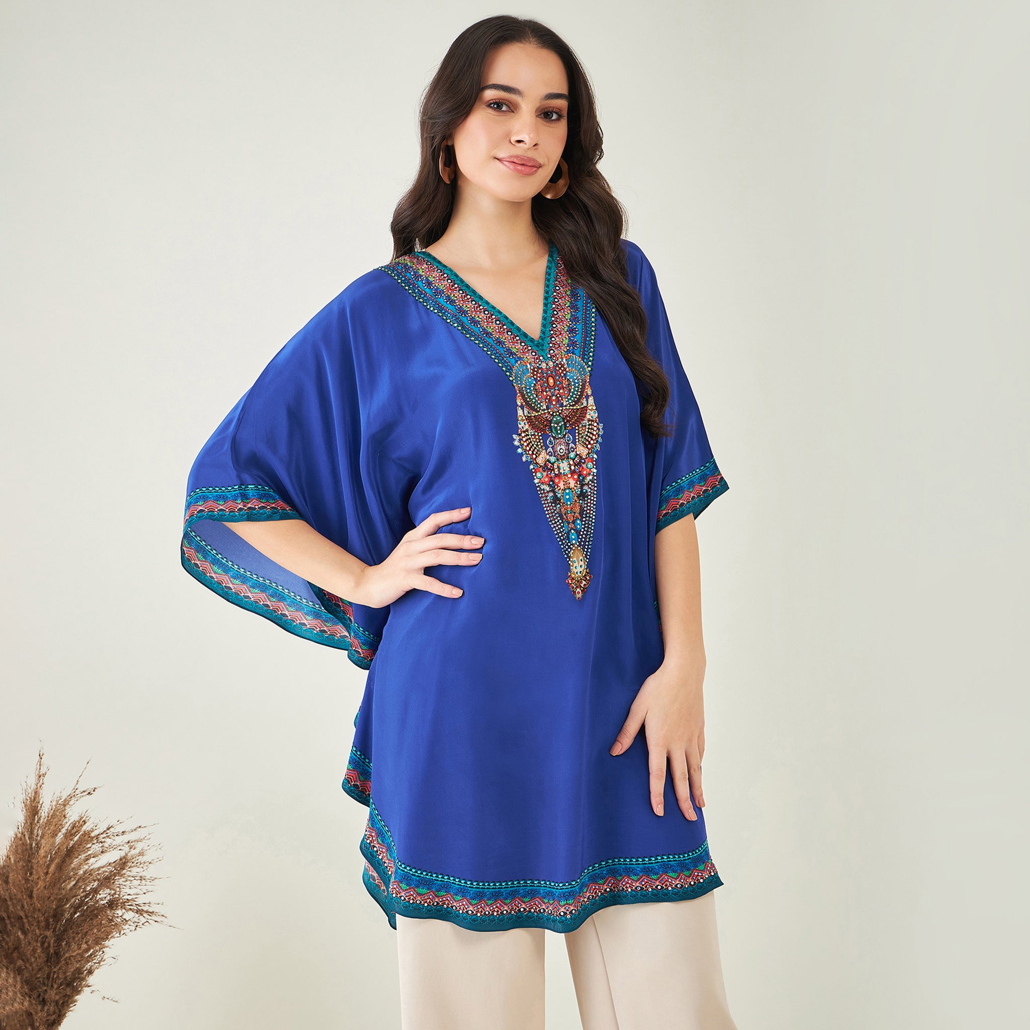 Blue Embellished Tunic