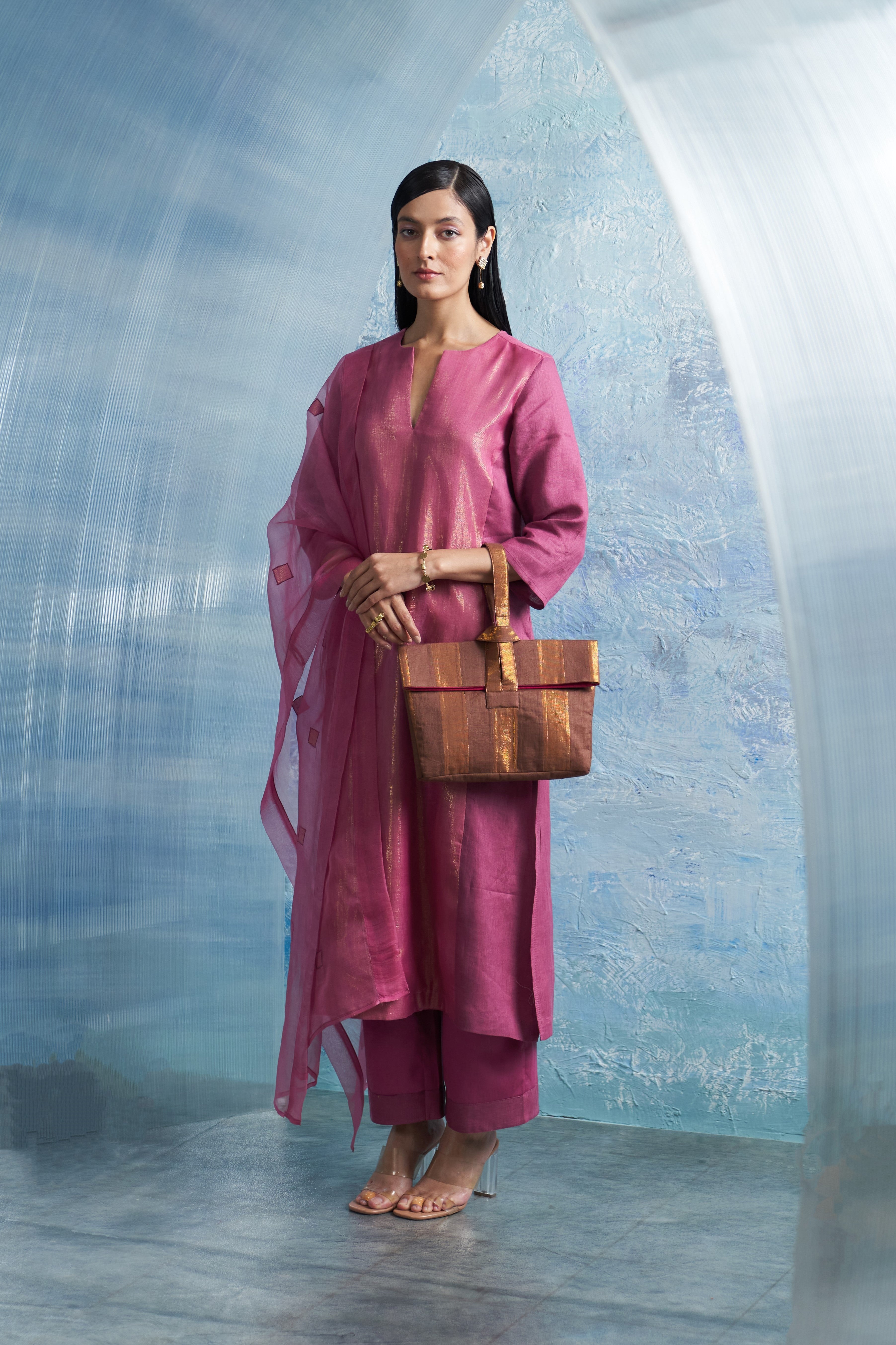 Auraa Grape Pink Kurta Set