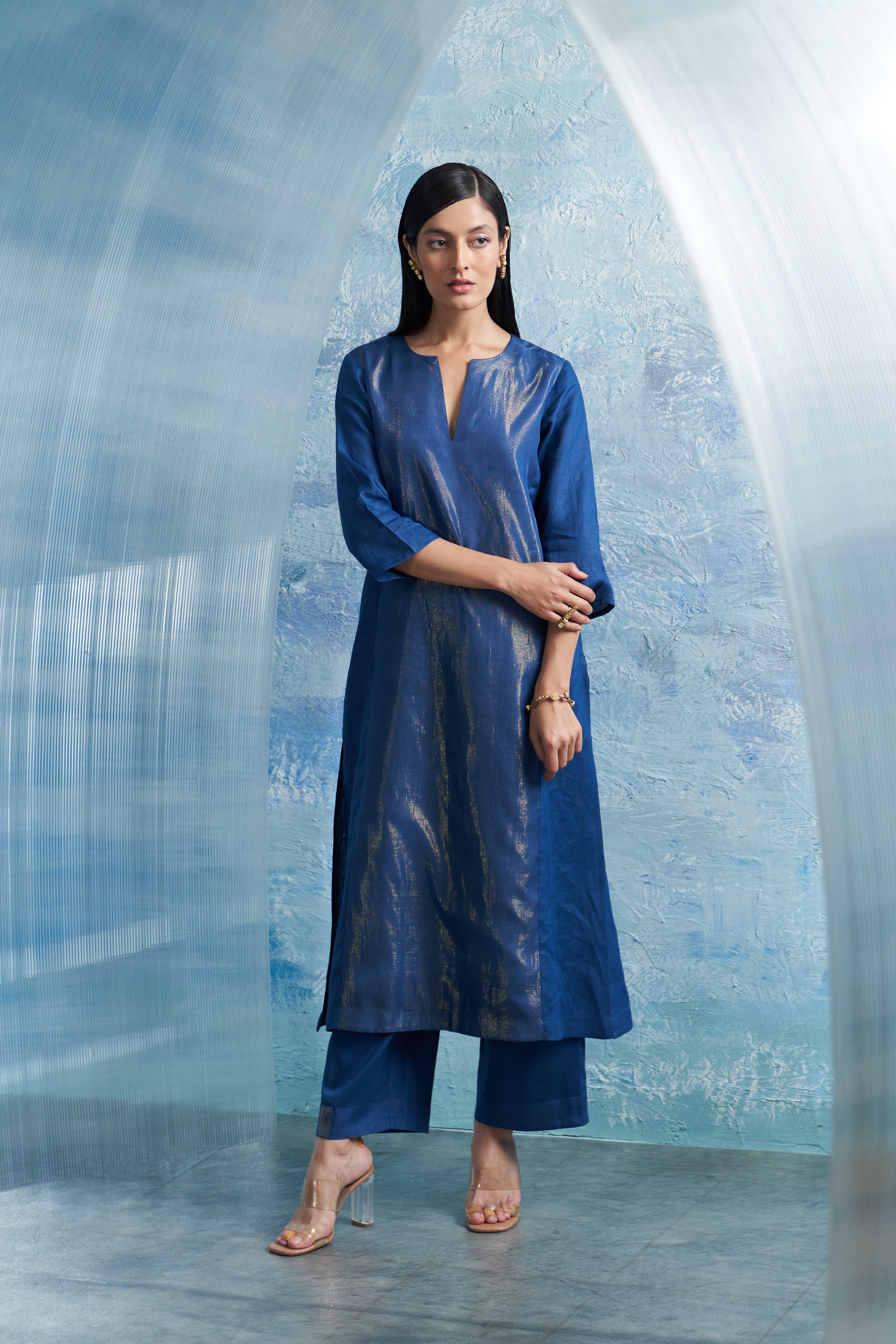 Auraa Royal Blue Kurta Set