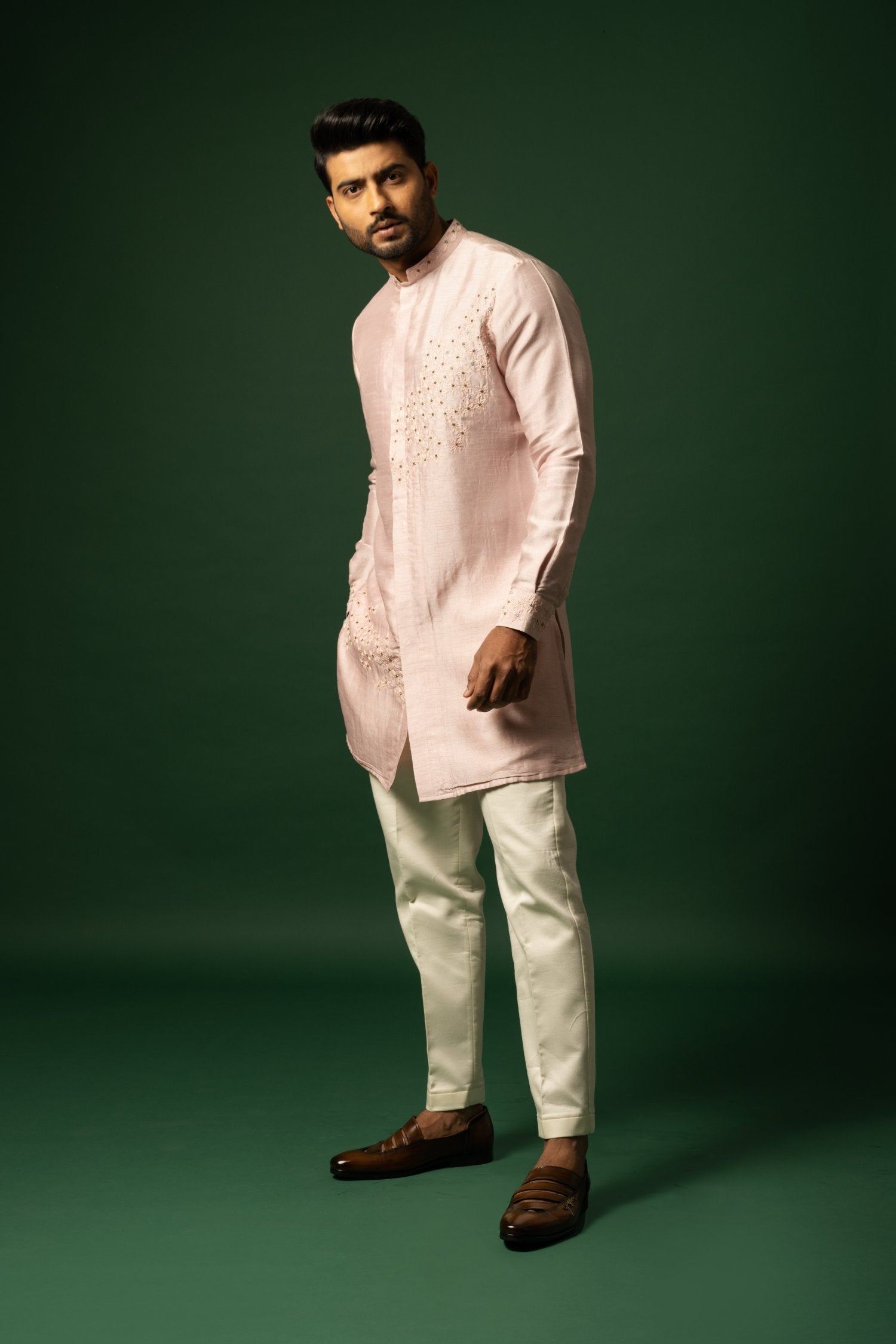 Pink Embroidered Kurta Set