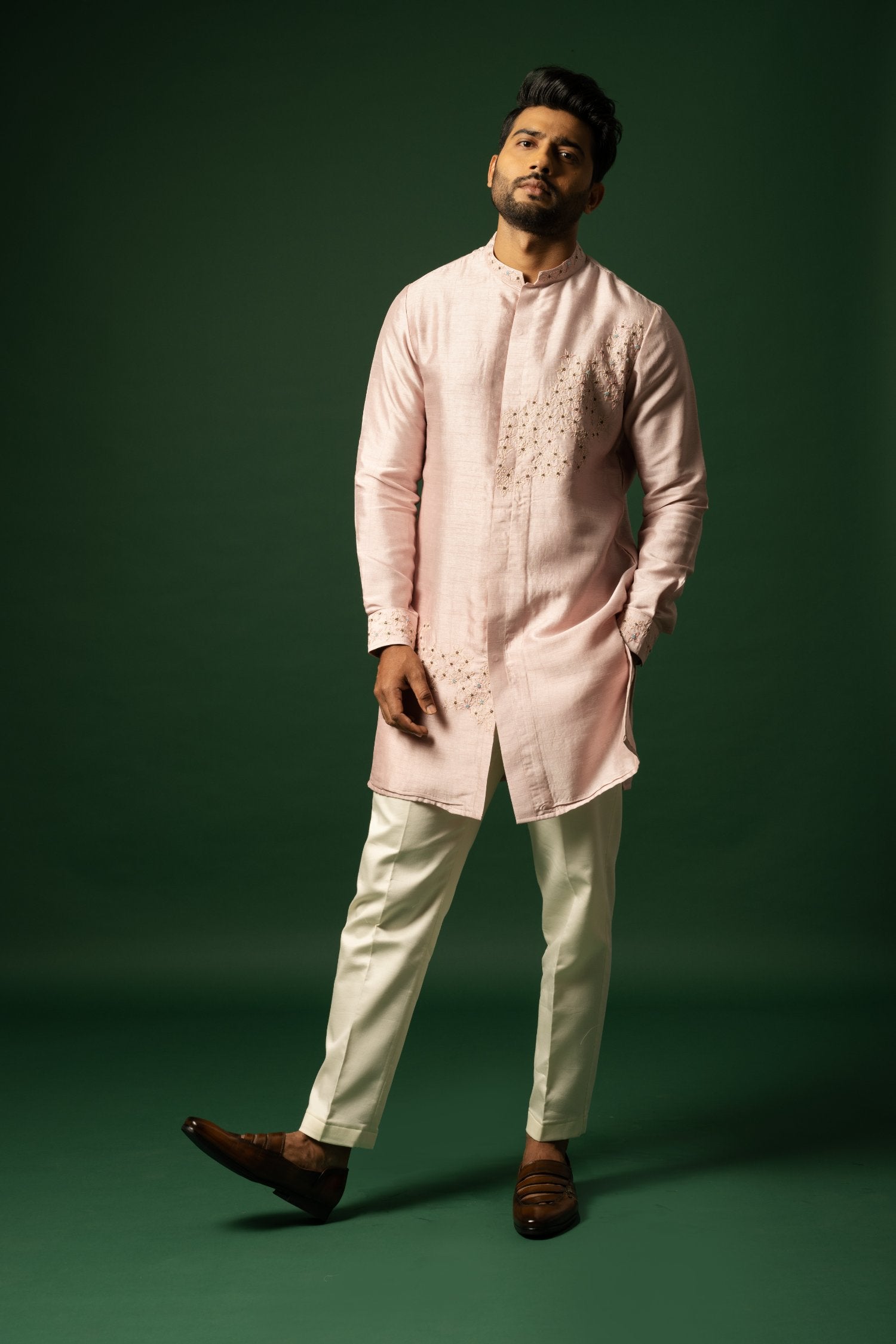 Pink Embroidered Kurta Set