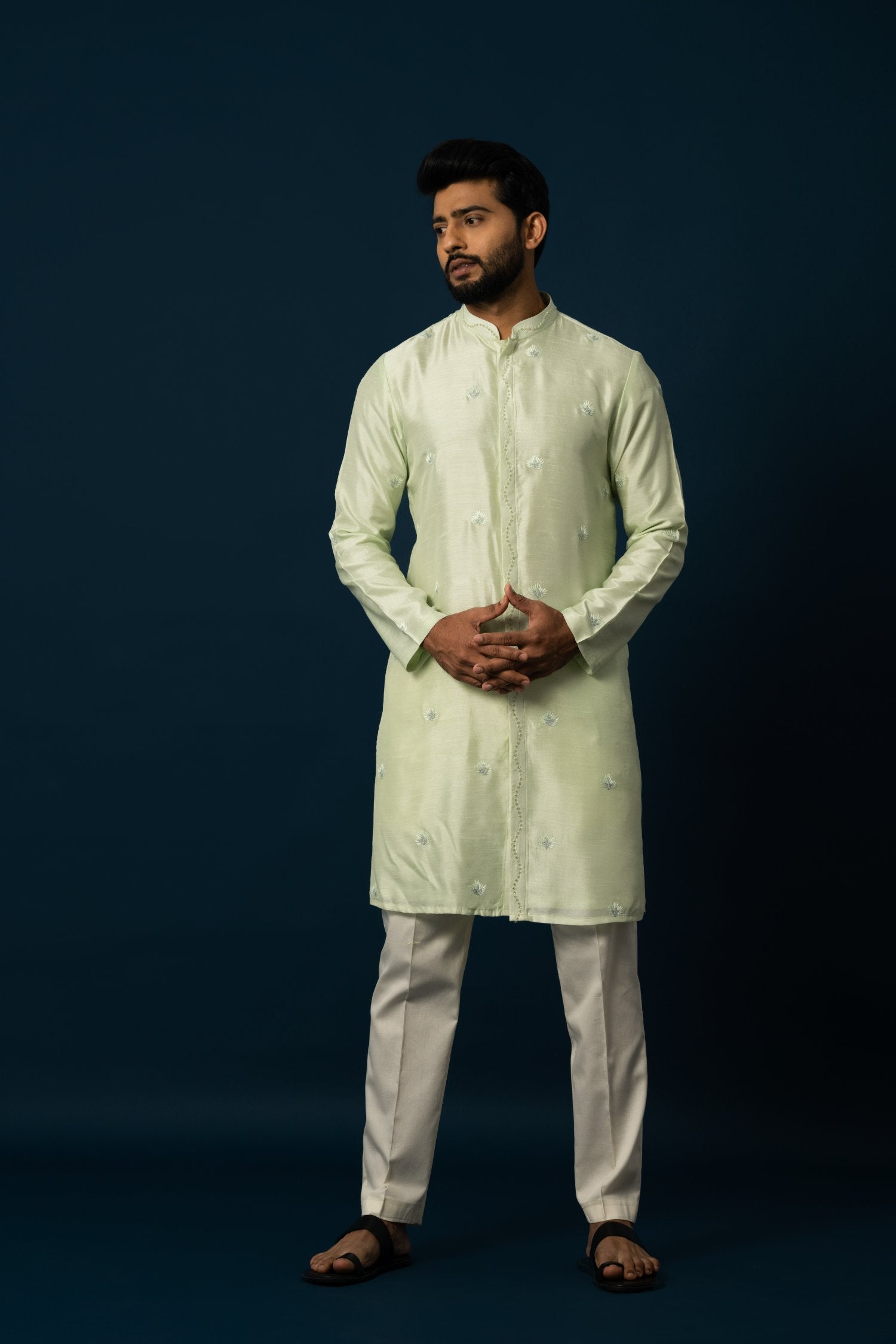 Tender Leaf Embroidered Kurta Set