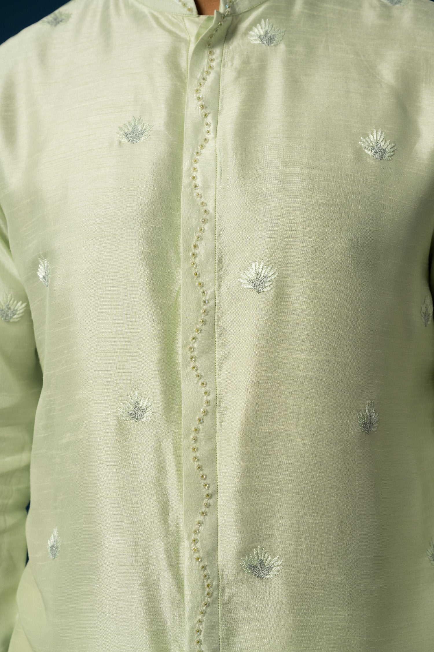 Tender Leaf Embroidered Kurta Set