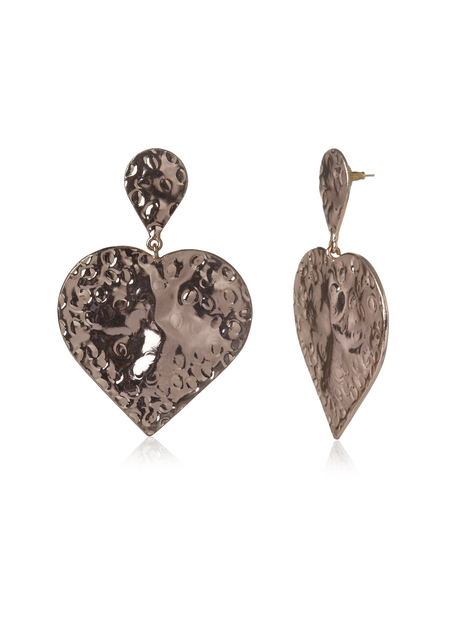 Beaten Heart Rosegold Earring