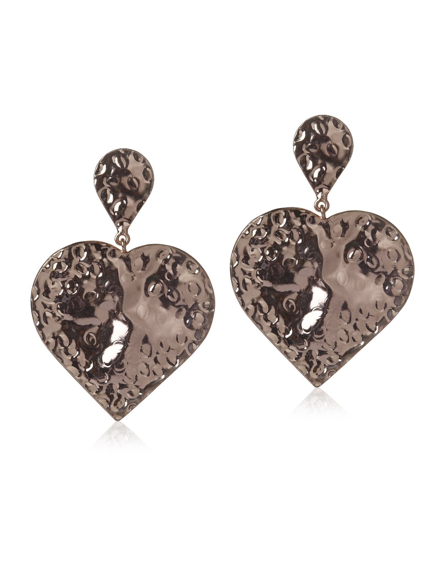 Beaten Heart Rosegold Earring