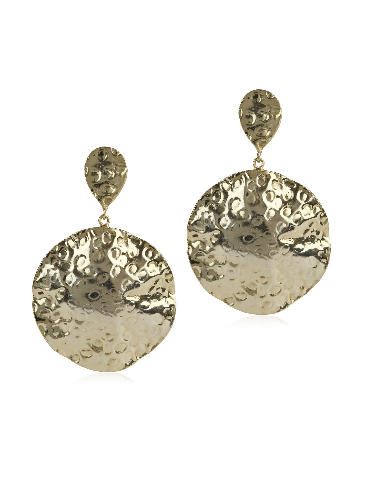 Beaten Sphere Gold Earring