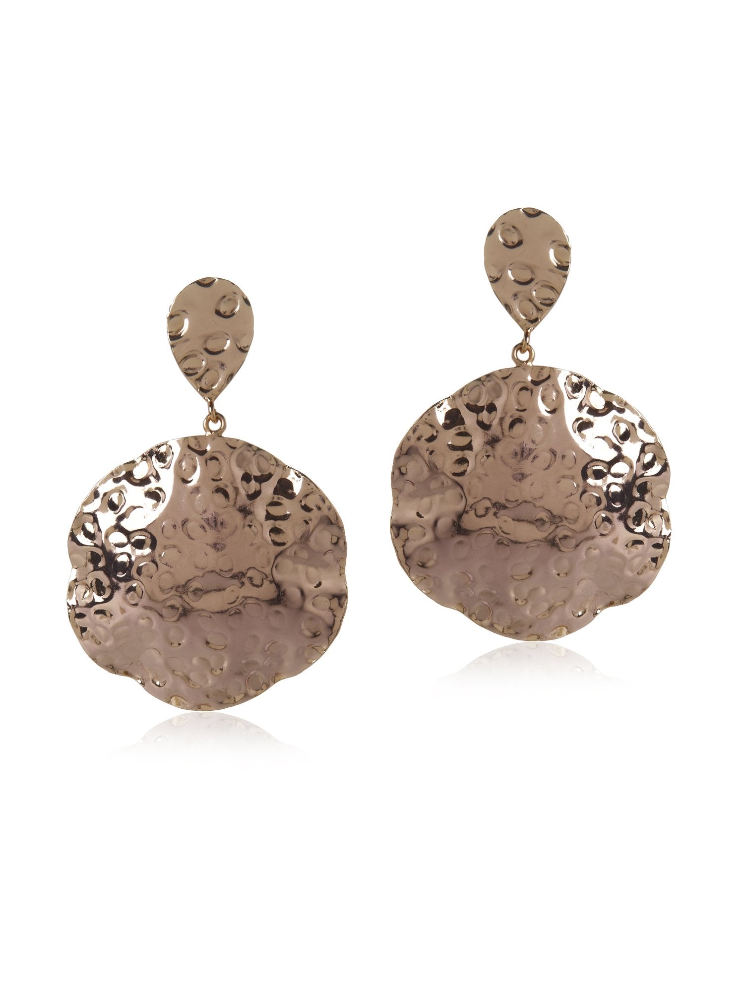 Beaten Sphere Rosegold Earring