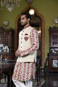 Load image into Gallery viewer, Bundi with threadwork Kurta and White Pants
