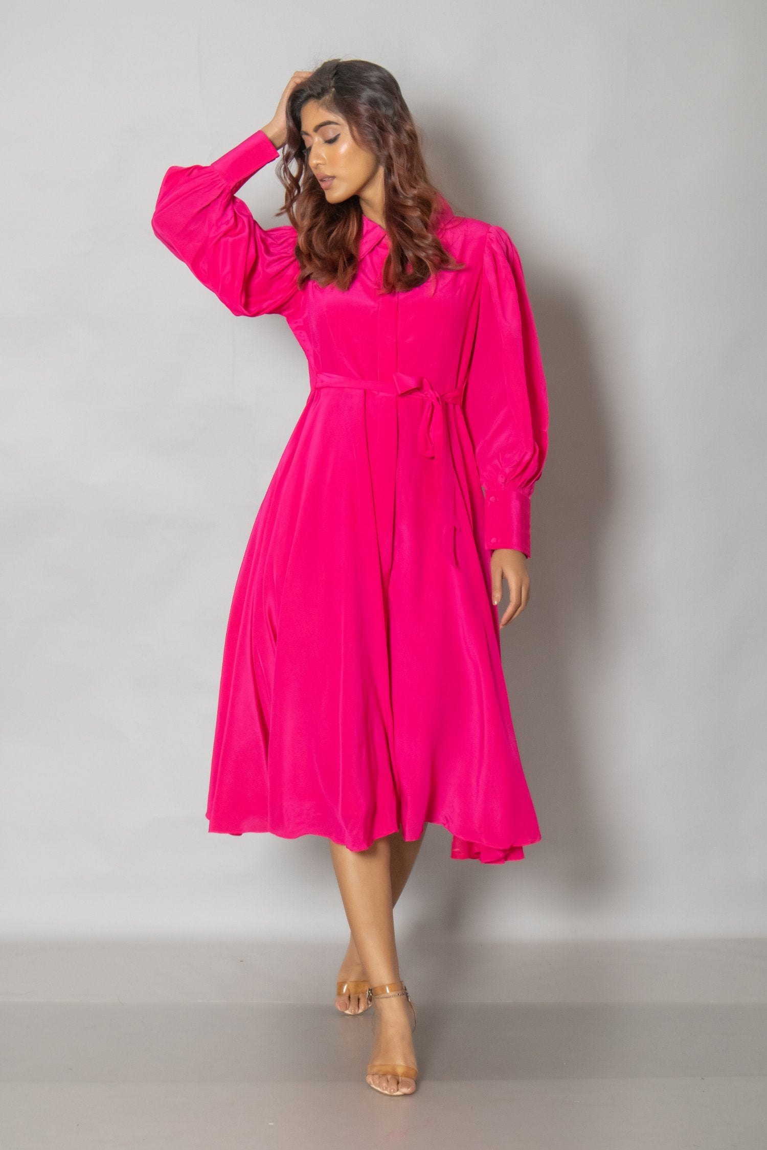 Hot Pink Midi Dress