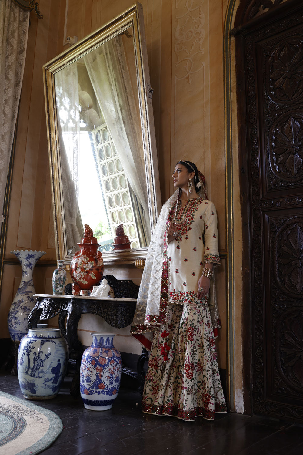 Ivory Kurta, Sharara and Dupatta