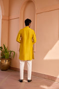 Load image into Gallery viewer, Yellow Dori And Hand Embroidered Silk Kurta Set
