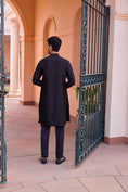 Load image into Gallery viewer, Black Dori And Hand Embroidered Silk Kurta
