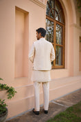 Load image into Gallery viewer, White Hand Embroidered Bundi Jacket Set
