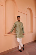 Load image into Gallery viewer, Sage Green Dori And Hand Embroidered Kurta Set
