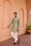 Load image into Gallery viewer, Sage Green Dori And Hand Embroidered Kurta Set
