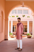 Load image into Gallery viewer, Cameo Pink Dori And Hand Embroidered Kurta Set
