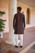 Load image into Gallery viewer, Brown Dori And Hand Embroidered Silk Kurta Set
