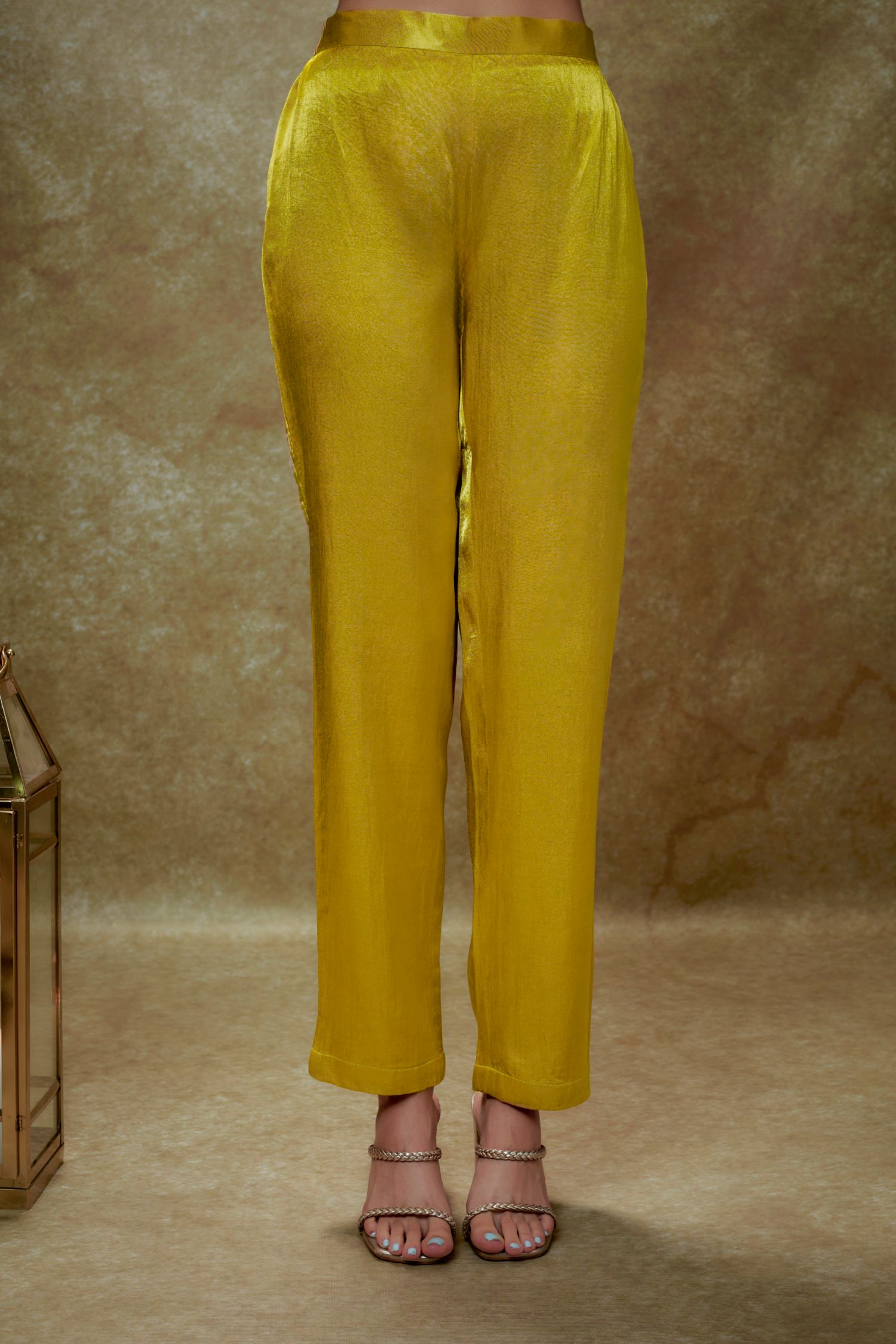 Ziinia Haldi & Gold Sequin Kurta Pants Set