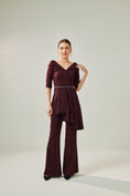 Load image into Gallery viewer, Off Shoulder Wine Co-Ord Set
