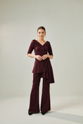 Load image into Gallery viewer, Off Shoulder Wine Co-Ord Set
