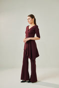 Load image into Gallery viewer, Off Shoulder Wine Co-Ord Set
