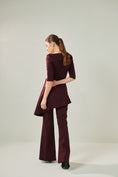 Load image into Gallery viewer, Off Shoulder Wine Co-Ord Set
