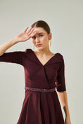 Load image into Gallery viewer, Off Shoulder Wine Co-Ord Set
