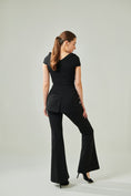 Load image into Gallery viewer, Black Off Shoulder Drape Co-Ord Set
