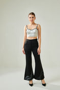 Load image into Gallery viewer, Silver Corset And Hand Embroidered Pants Set With Faux Pocket Detail
