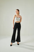 Load image into Gallery viewer, Silver Corset And Hand Embroidered Pants Set With Faux Pocket Detail
