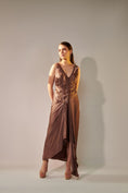 Load image into Gallery viewer, Earthy Brown Jacket And Skirt Set
