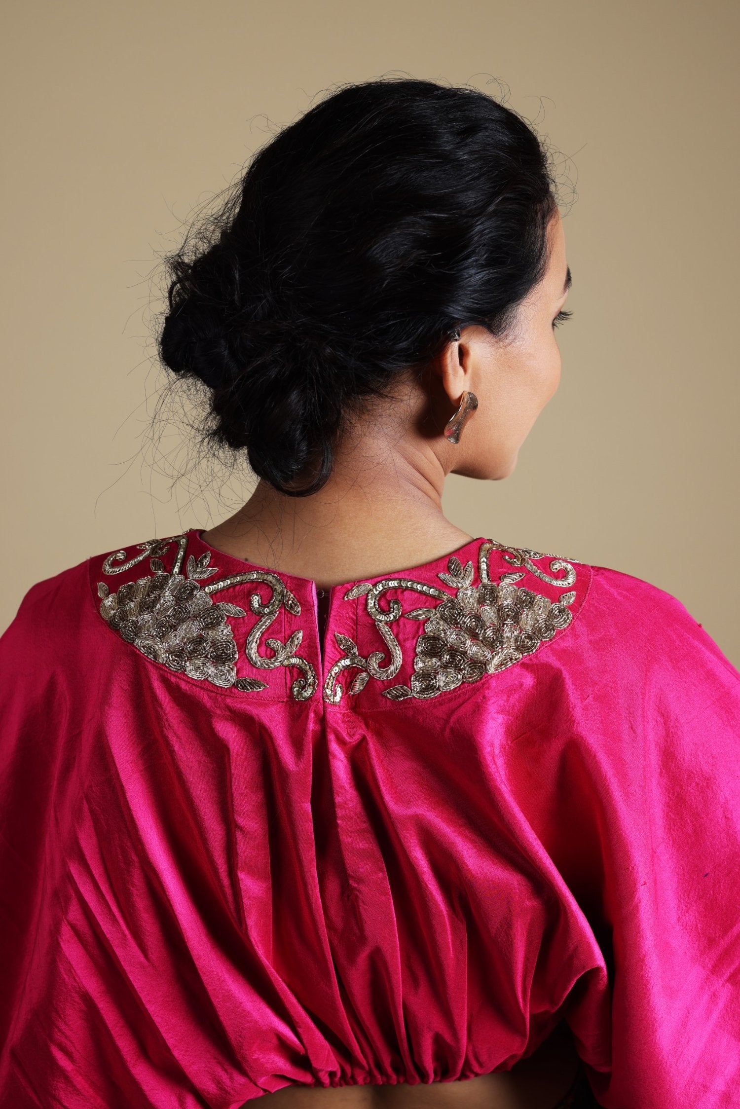 Hand-Embroidered Blouse With Lehenga