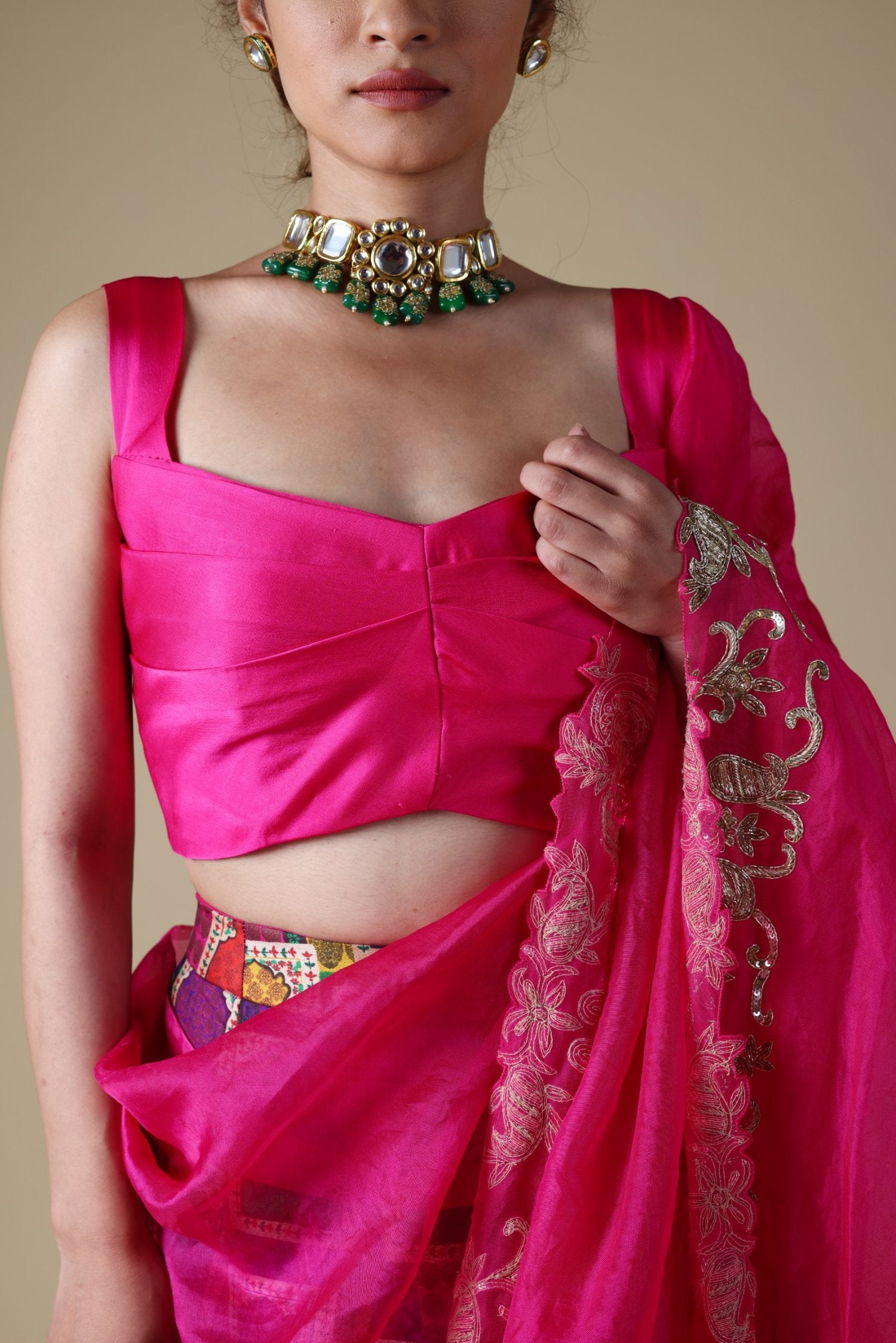 Zardosi Work Dupatta With Lehenga And Blouse