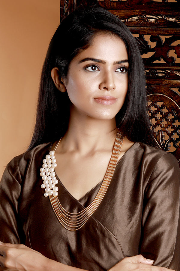 Modern Maharani Pearl Chain Necklace