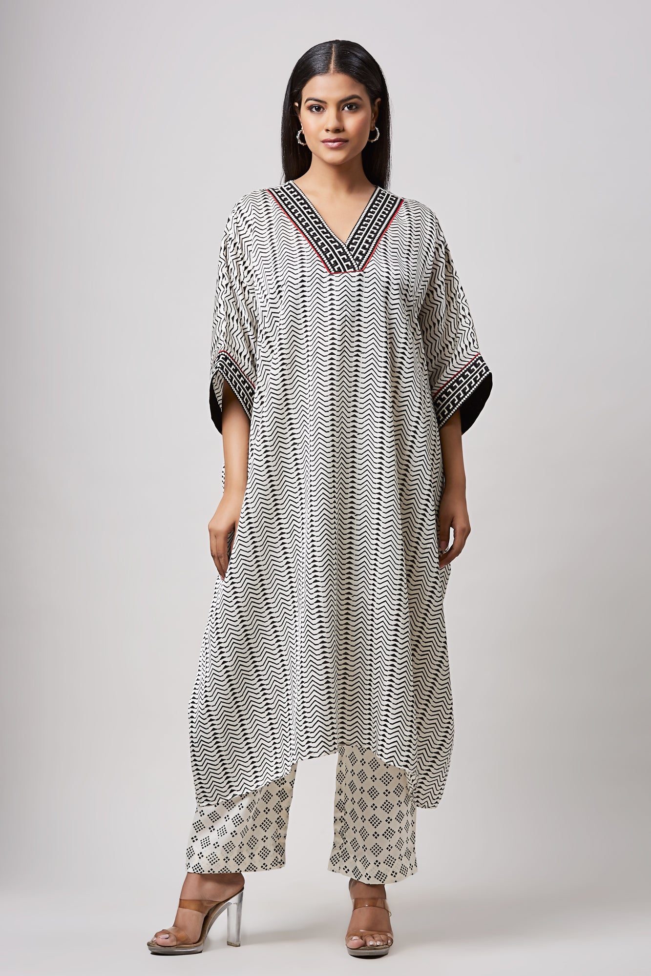 Metro Block Print Kaftan Set