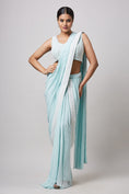 Load image into Gallery viewer, Sea Green Pre Drape Saree
