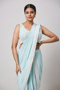 Load image into Gallery viewer, Sea Green Pre Drape Saree
